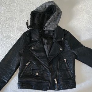 fashionnova leather jacket with removable fur hood